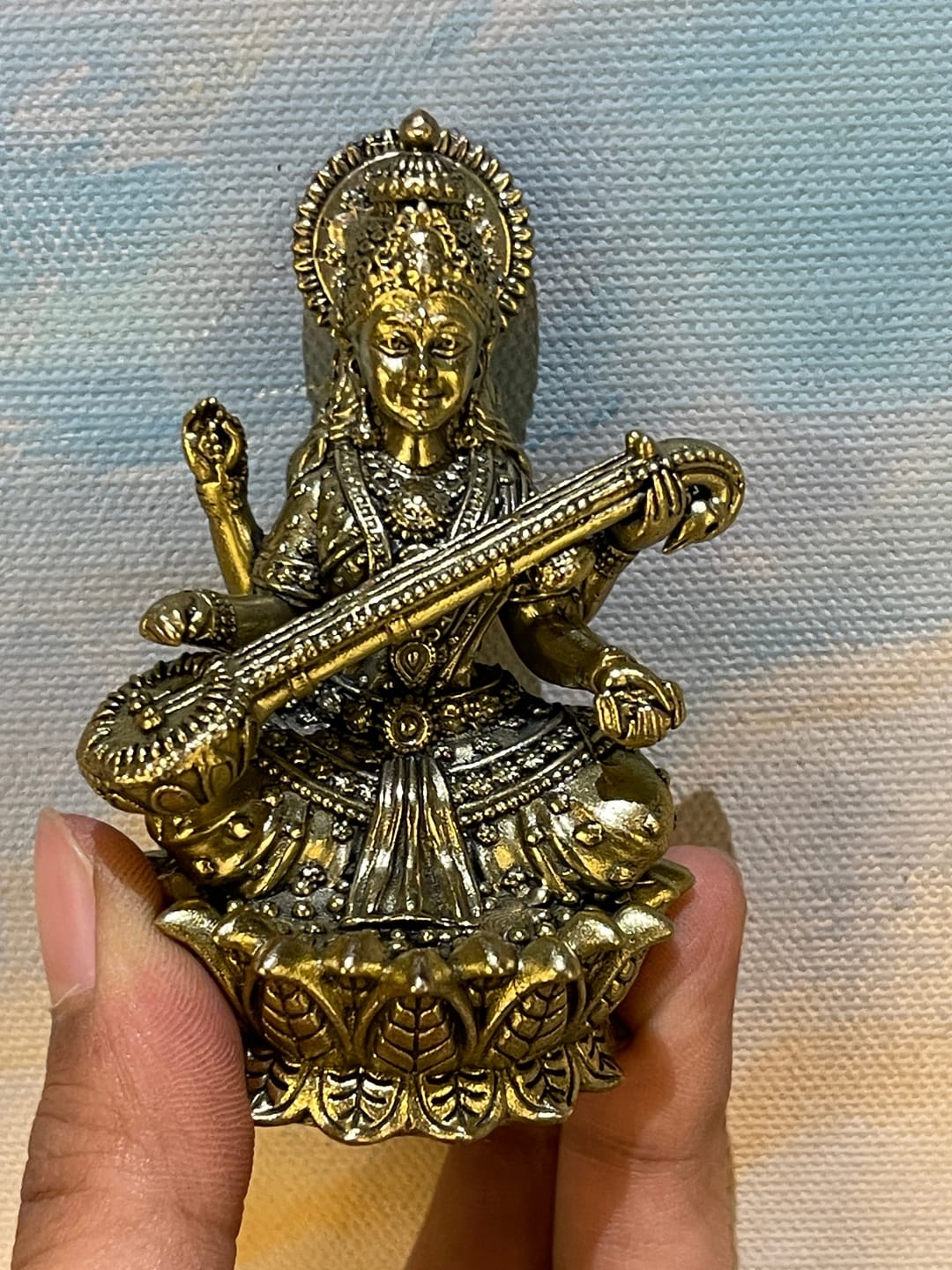 Customer photo review of Saraswati Ji Brass Idol | Vastu Remedy for Wisdom, Learning & Artistic Growth | 3–6 Inch | 110–900 g