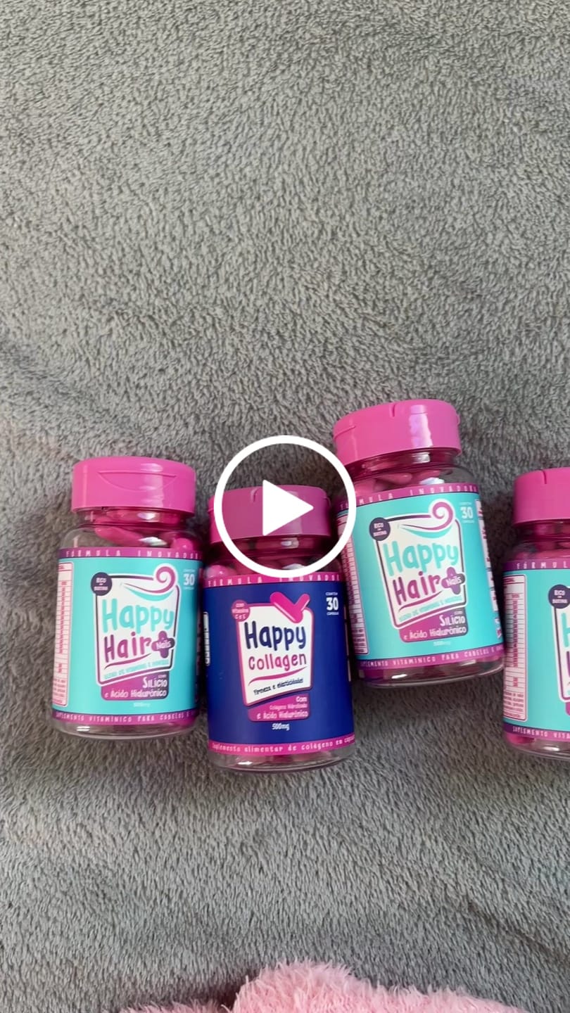 Customer video review of Happy Hair 3 Potes + 1 Colágeno Grátis