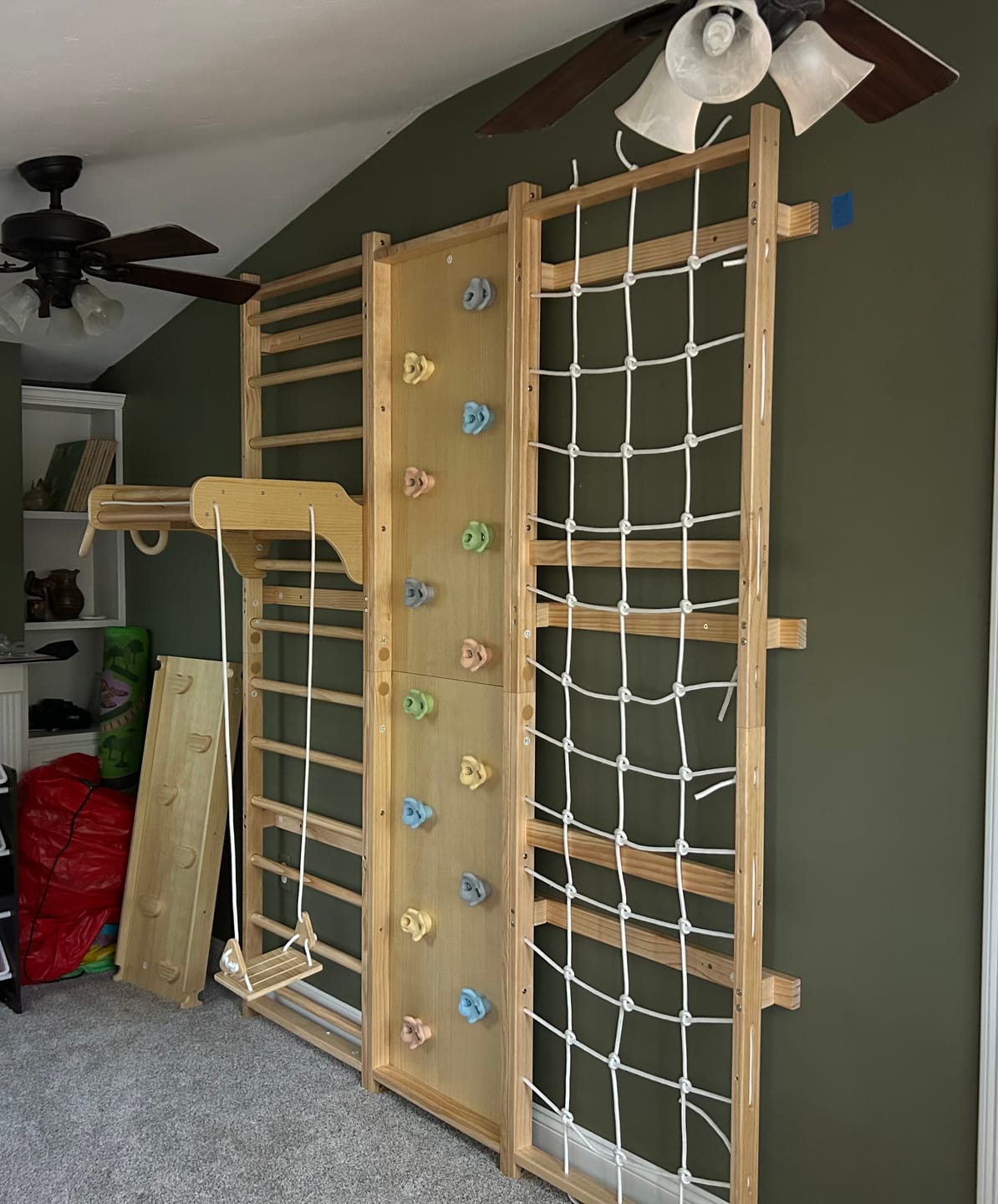 Customer photo review of Walnut | Swedish Ladder Jungle Gym - Wall Mounted