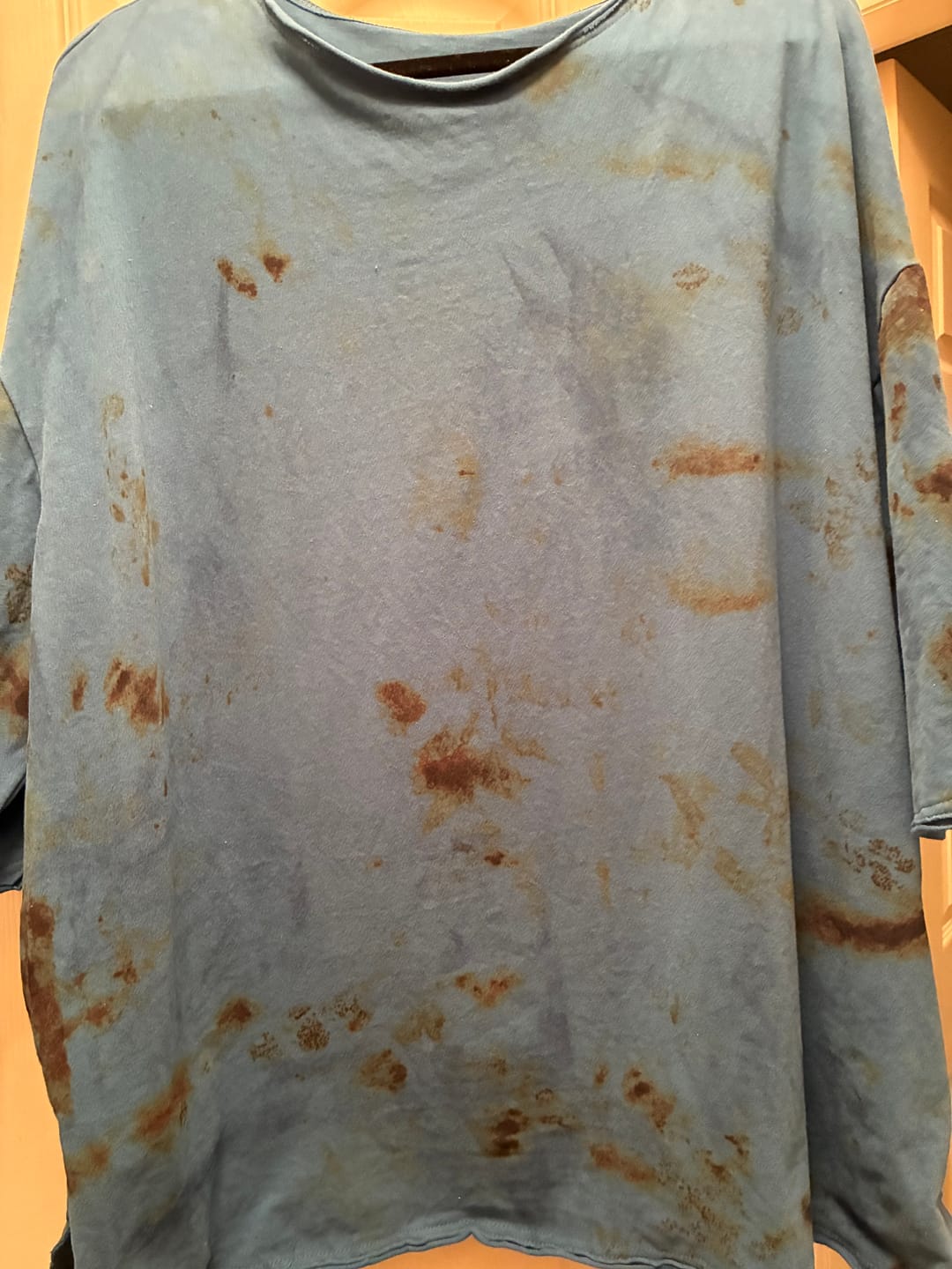 Customer photo review of Plus Size Women Autumn Vintage O-Neck Tie-dye Cotton Blouse