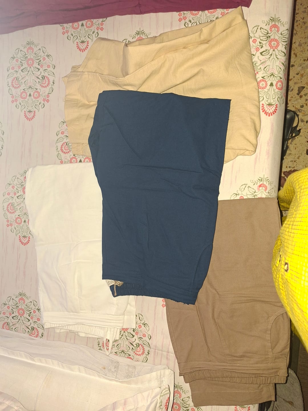 Customer photo review of Women Navy Blue Cotton Straight Pant