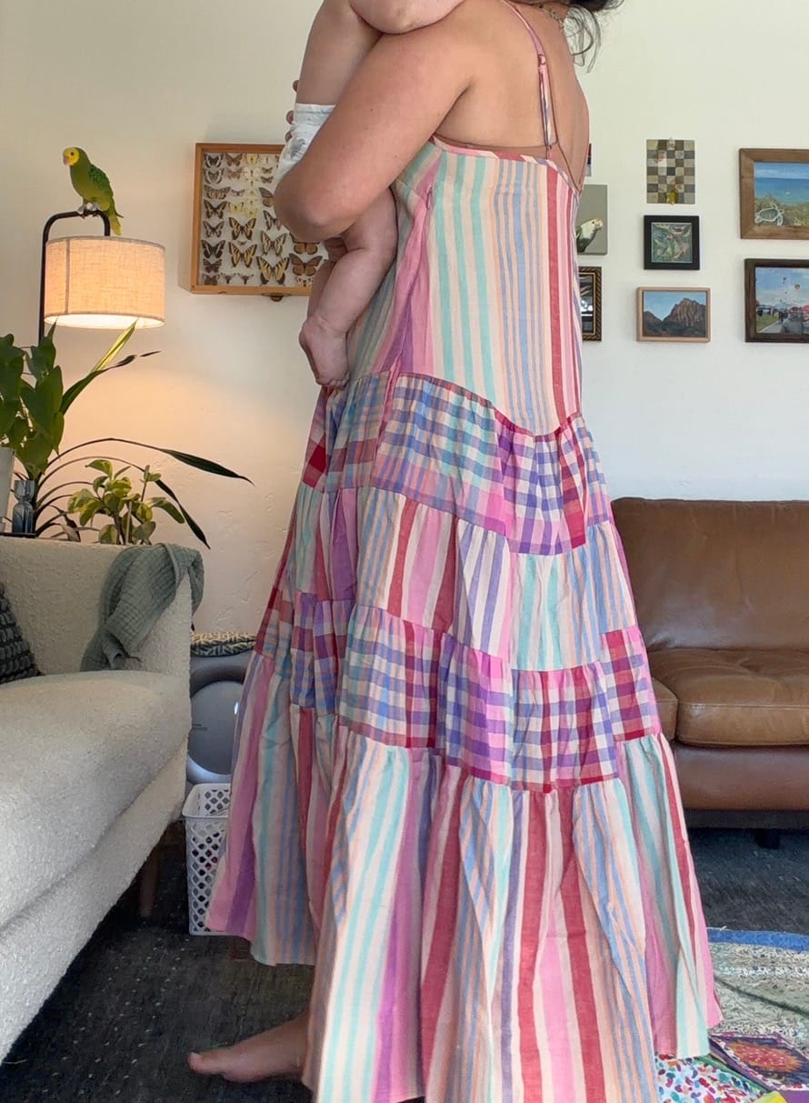 Customer photo review of MORI DRESS | POPSICLE CHEX + STRIPE