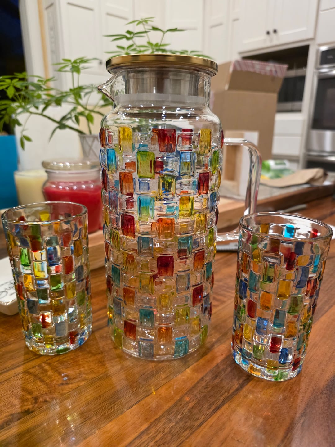 Customer photo review of Tessera Hand-Painted Mosaic Pitcher