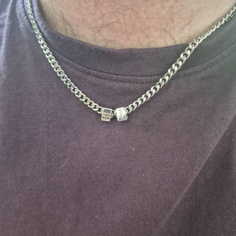 Customer photo review of For Him | Custom Name Bead Necklace