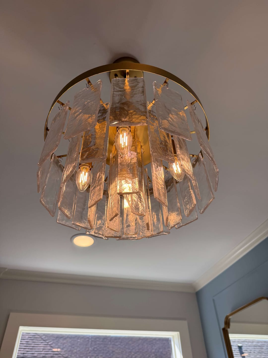 Customer photo review of Modern 5-Light Tiered Drum Water Glass Chandelier