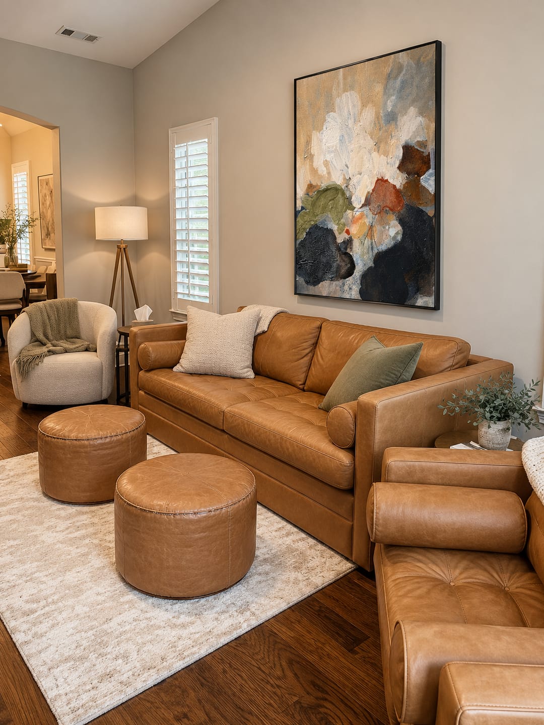 Customer photo review of "Chaotic thoughts" – Wabi-Sabi Earth Tone Abstract Textured Acrylic Painting
