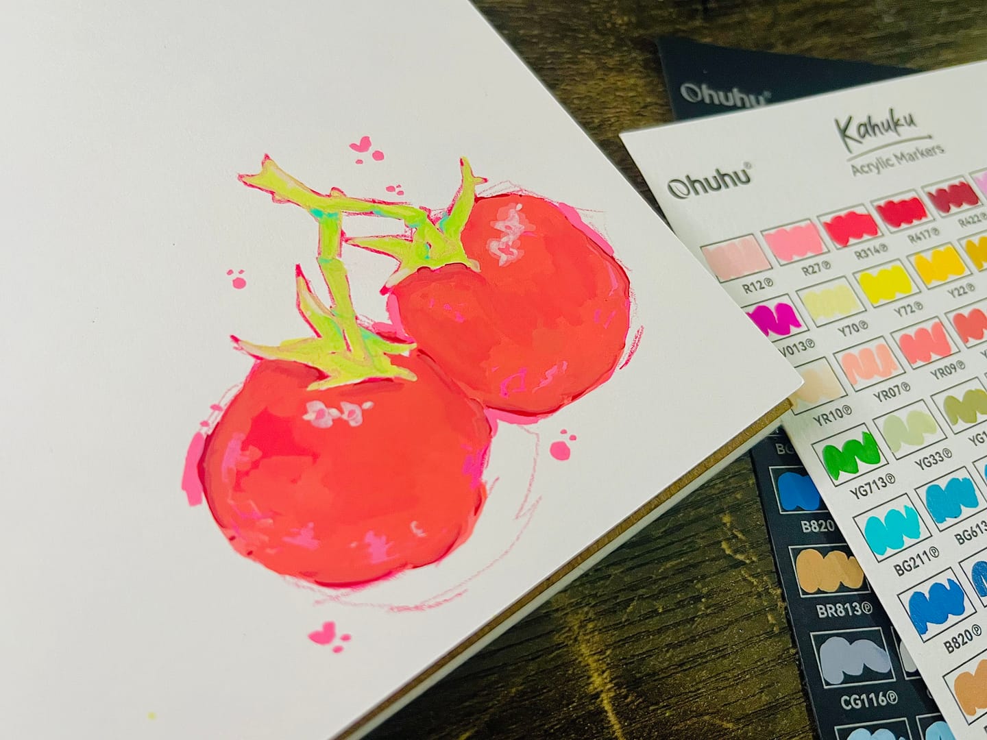 Customer photo review of Ohuhu Kahuku Series Direct-ink Acrylic Paint Markers