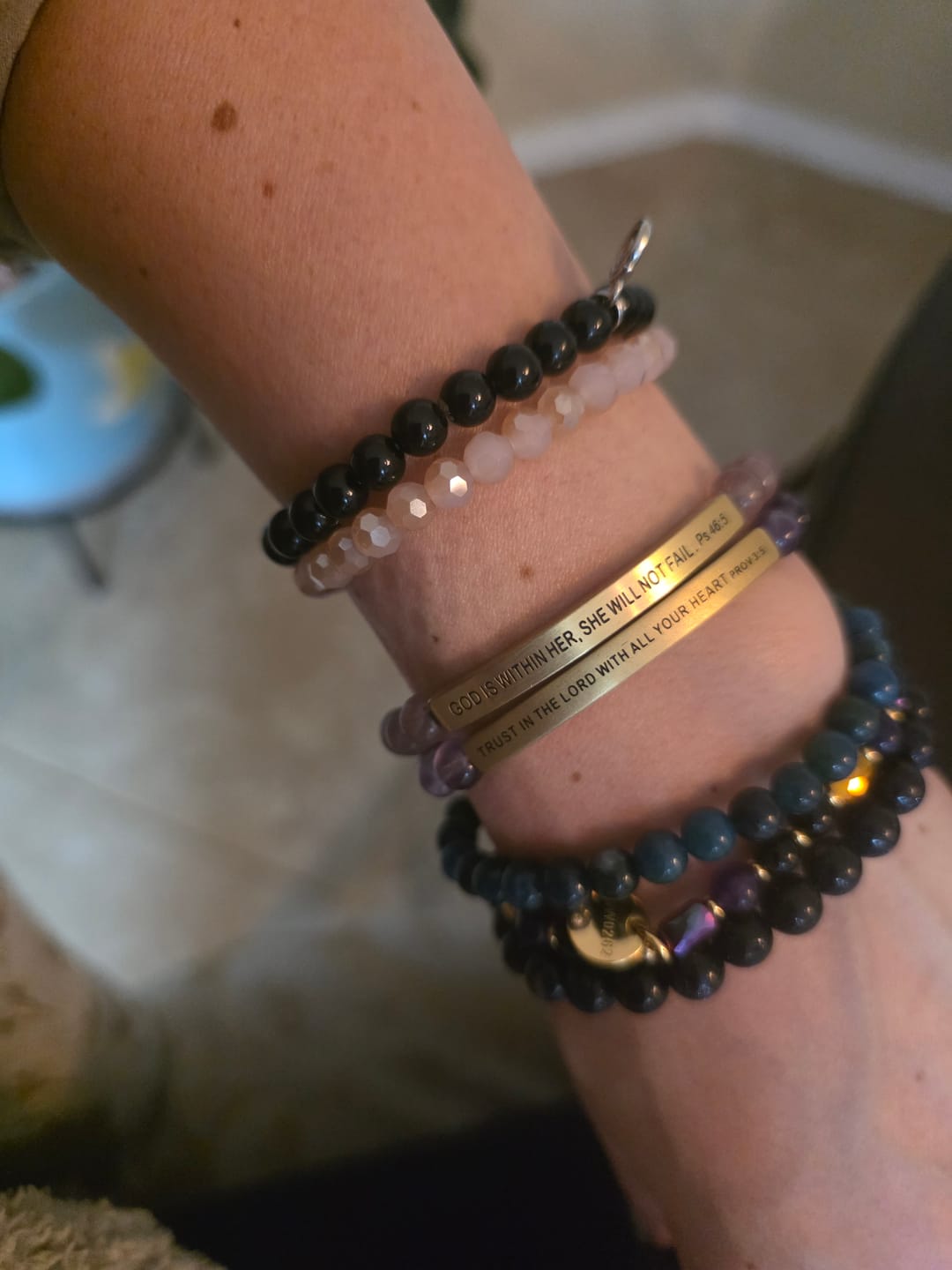 Customer photo review of TRUST IN THE LORD WITH ALL YOUR HEART PROV 3:5 - ENGRAVED INSPIRATIONAL BRACELET