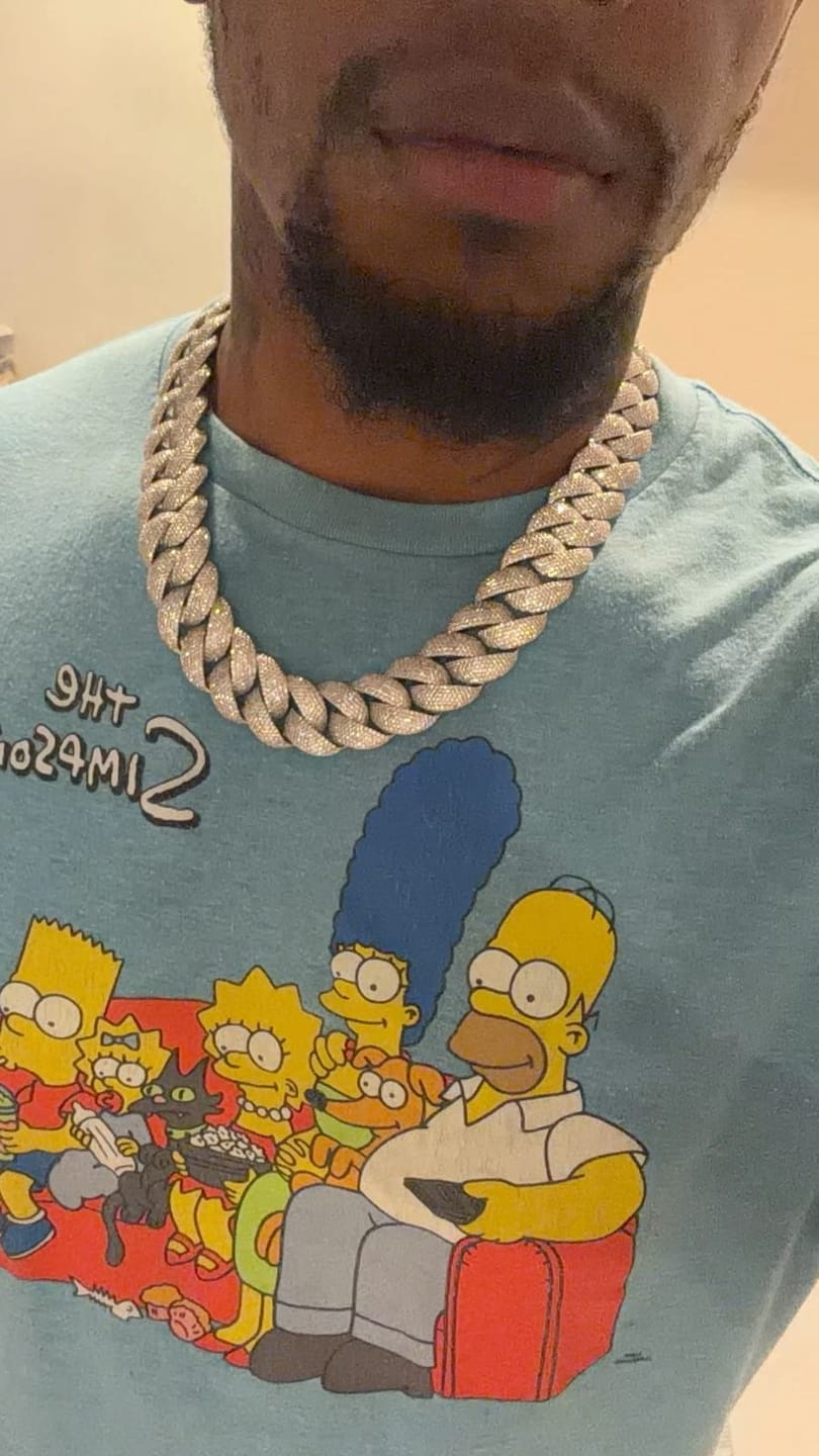 Customer photo review of CHAÎNE CUBAINE 3 RANGS 16 MM ARGENT