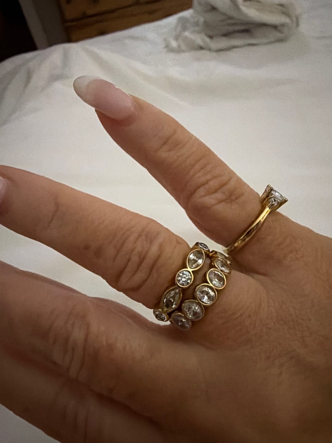 Customer photo review of Marquise Stacking Ring