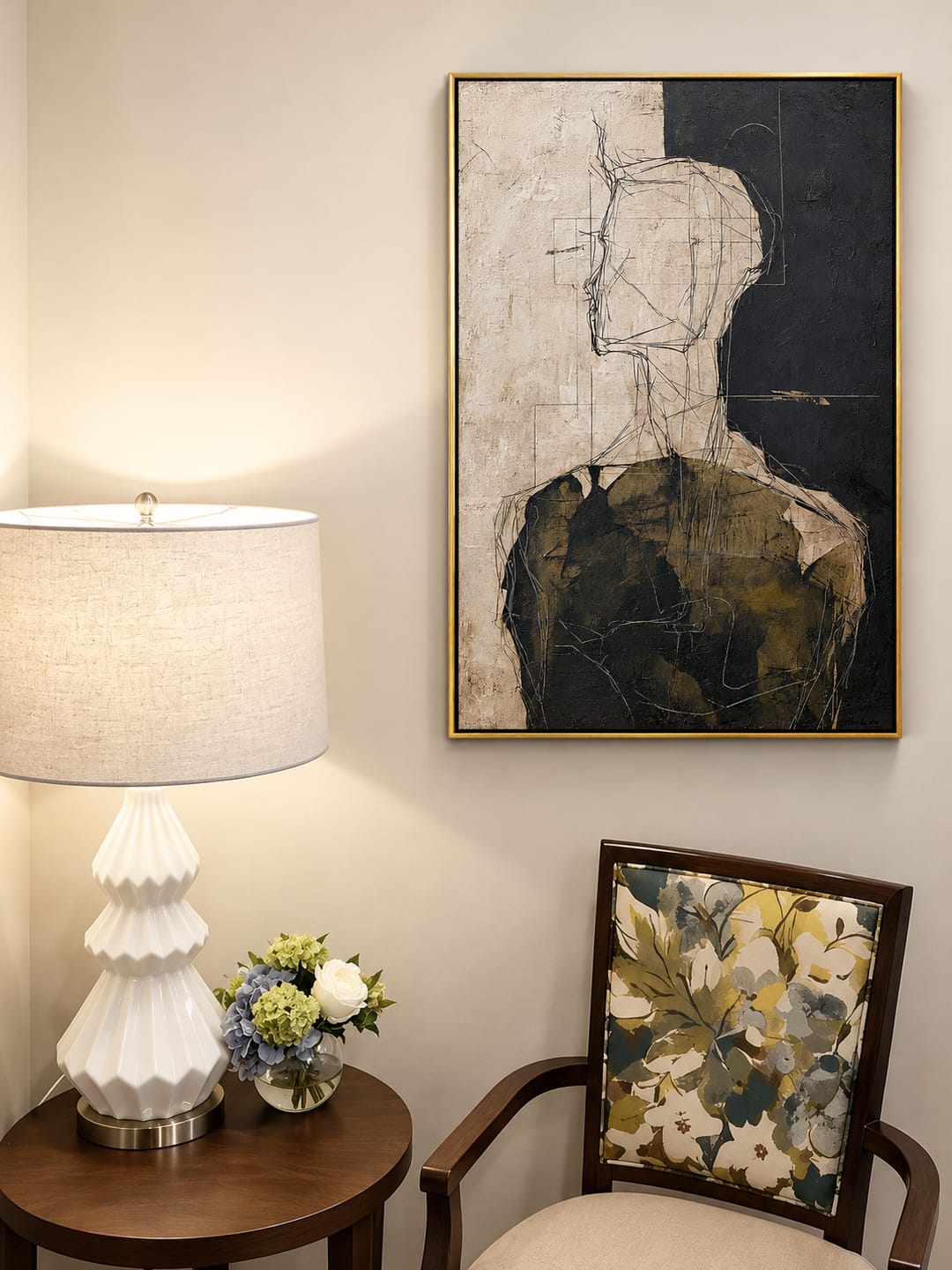 Customer photo review of "Silent Witness" – Abstract Figure Portrait Textured Painting