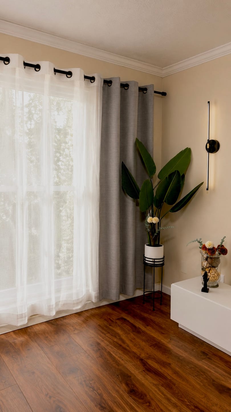 Customer photo review of Zoe Linen Look Soft Custom Curtain