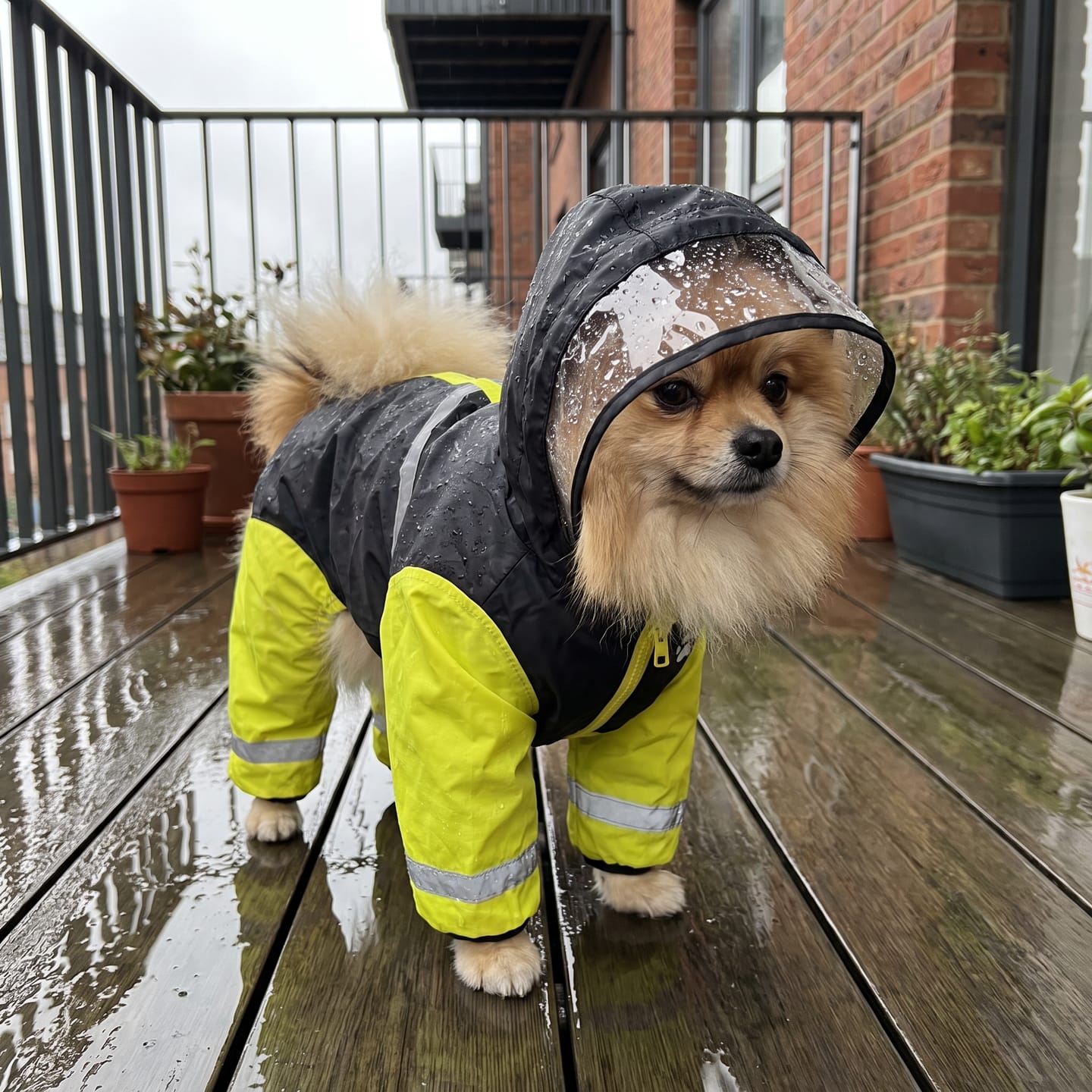 Customer photo review of Imperméable à 4 Pattes : Votre Chien au Sec et Bien Visible