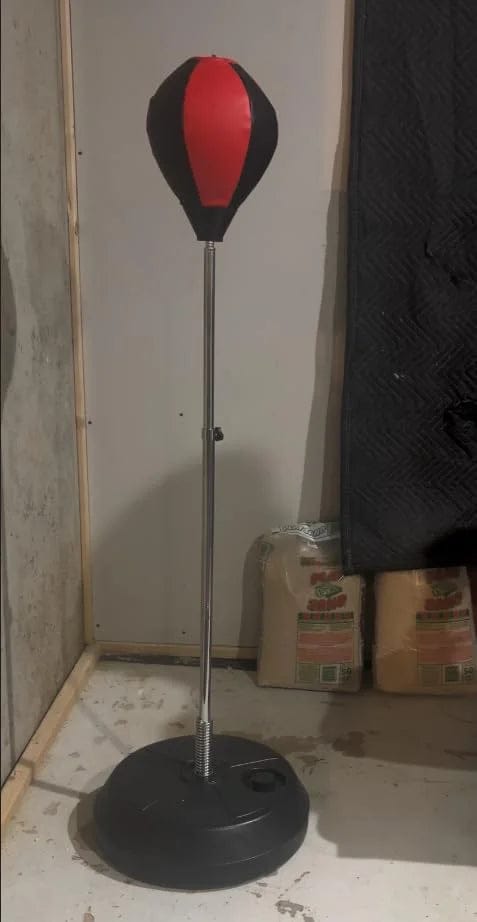 Customer photo review of Freestanding Reflex Punching Bag with Gloves & Adjustable Stand