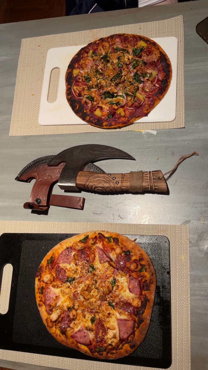 Customer photo review of Odin's Forge Pizza Cutter ( Preorder)