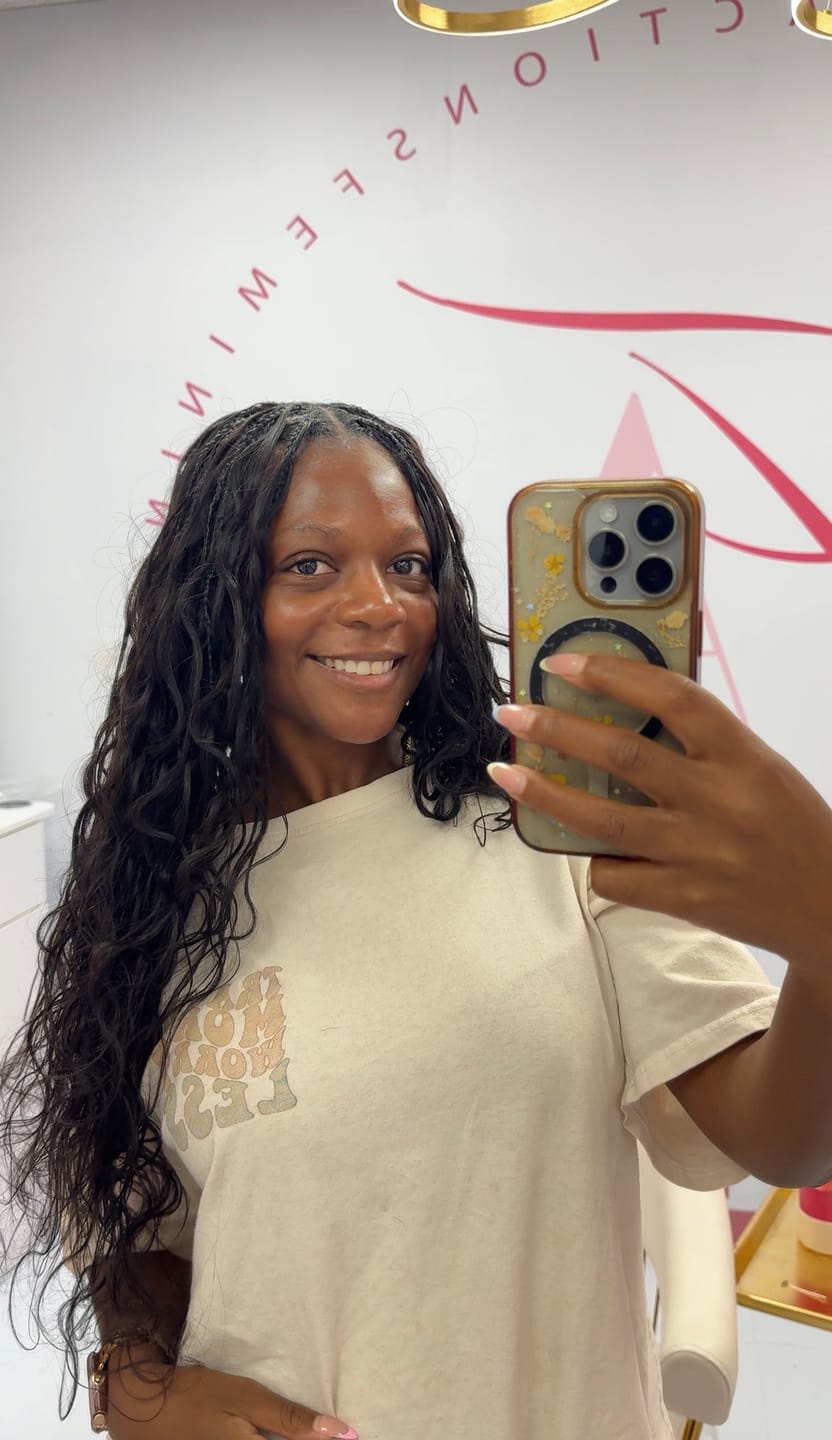 Customer photo review of Body Wave Crochet Hair for Brushable Miracle Knots