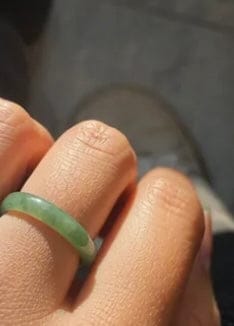 Customer photo review of Grade A Ice-Variety Imperial Green Jadeite Wealth Ring