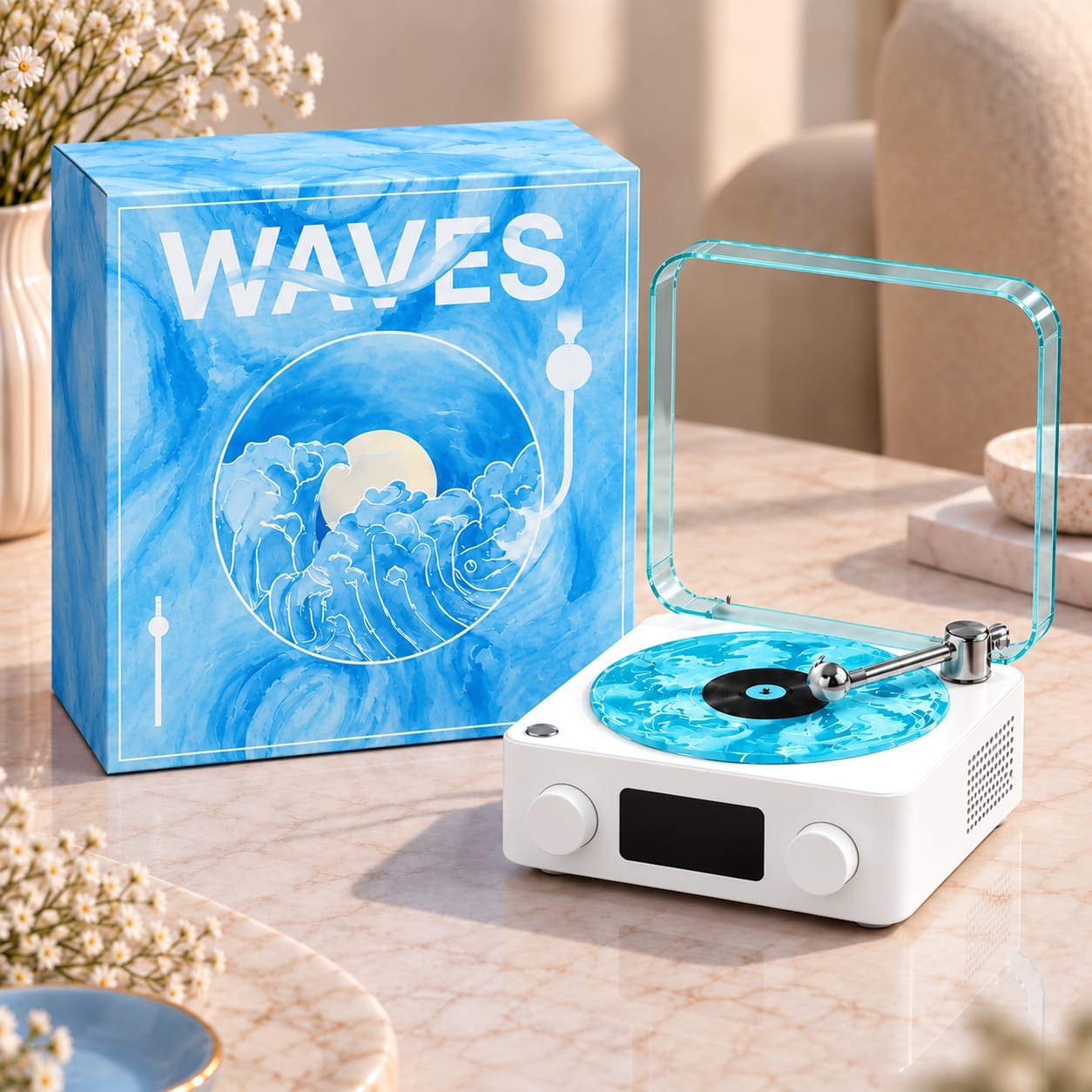Customer photo review of GrooveGlow Vynora — Retro Bluetooth Speaker