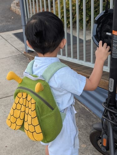Customer photo review of Hoppy The Bee Toddler Backpack