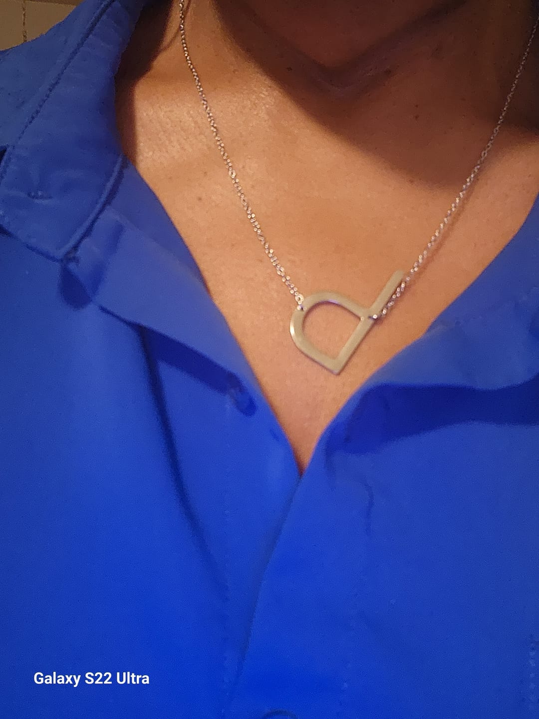 Customer photo review of Large Letter Necklace