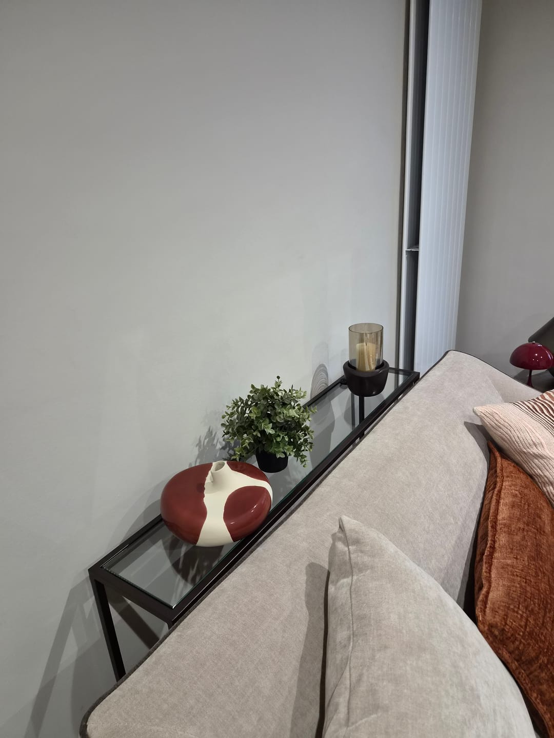 Customer photo review of Madison Glass Metal Console Table - Dark Bronze