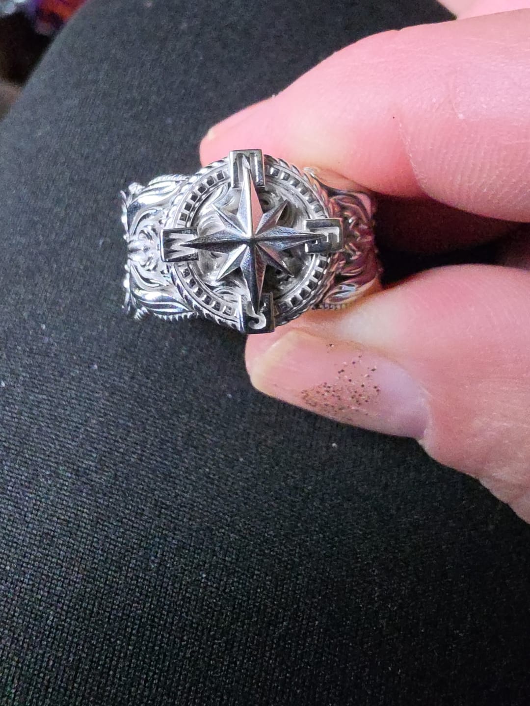 Customer photo review of Windrose Compass Ring