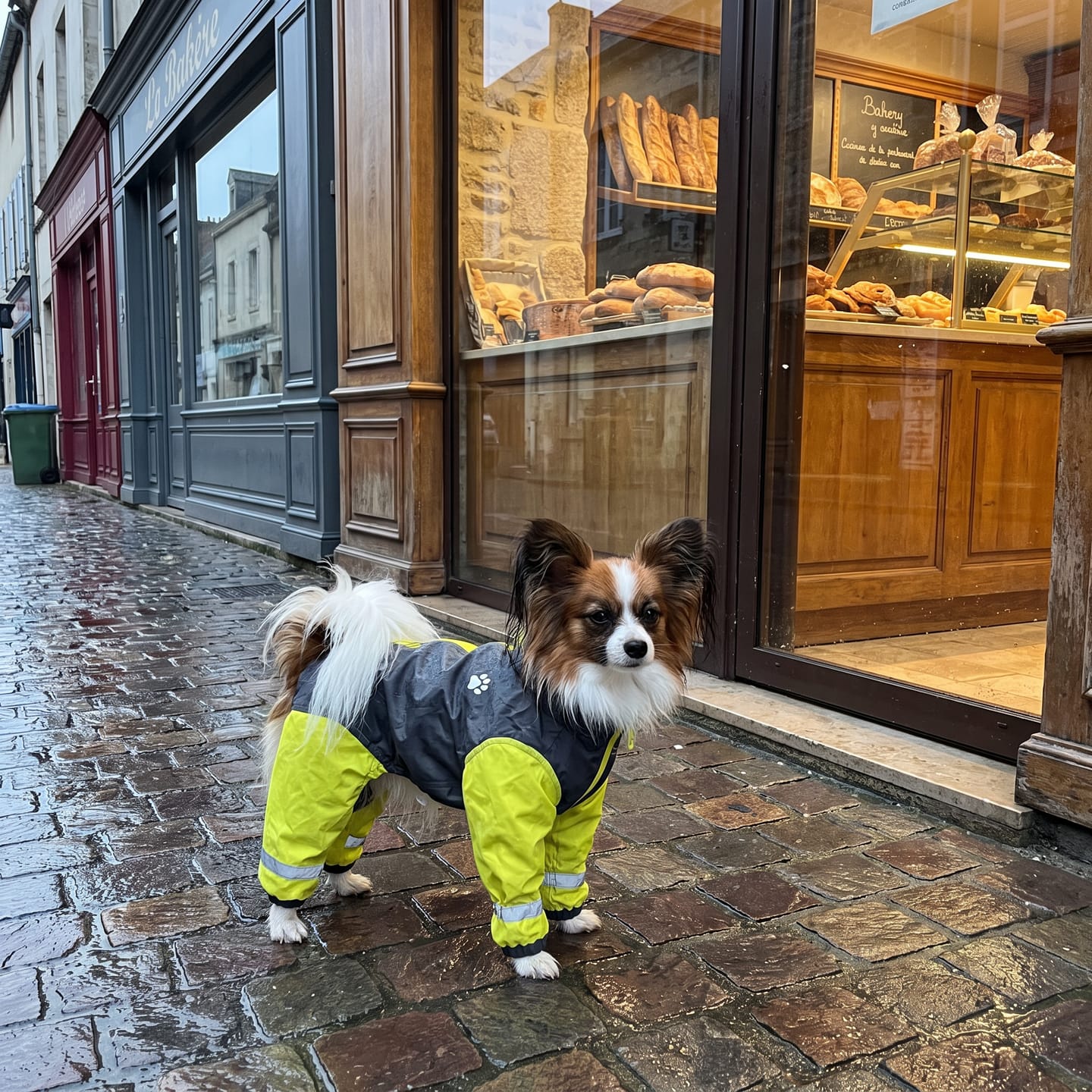 Customer photo review of Imperméable à 4 Pattes : Votre Chien au Sec et Bien Visible
