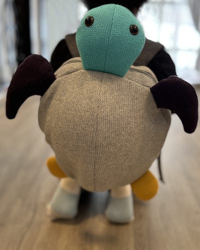 Customer photo review of Pokey The Turtle Toddler Backpack