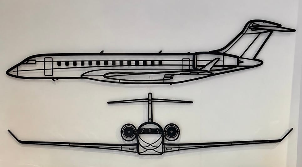 Customer photo review of Your Custom Aircraft Silhouette Metal Wall Art