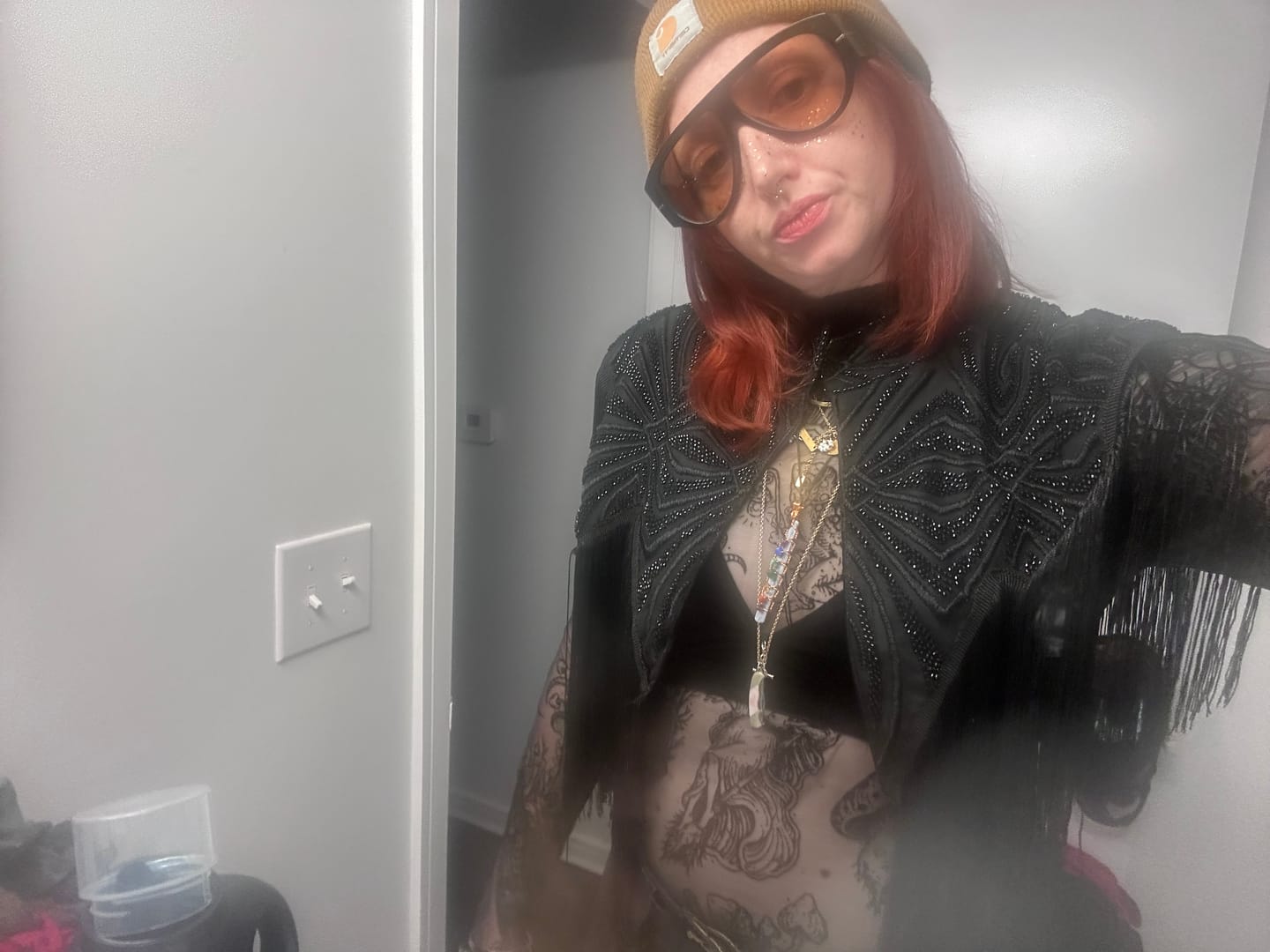 Customer photo review of Macee Fringe Cape