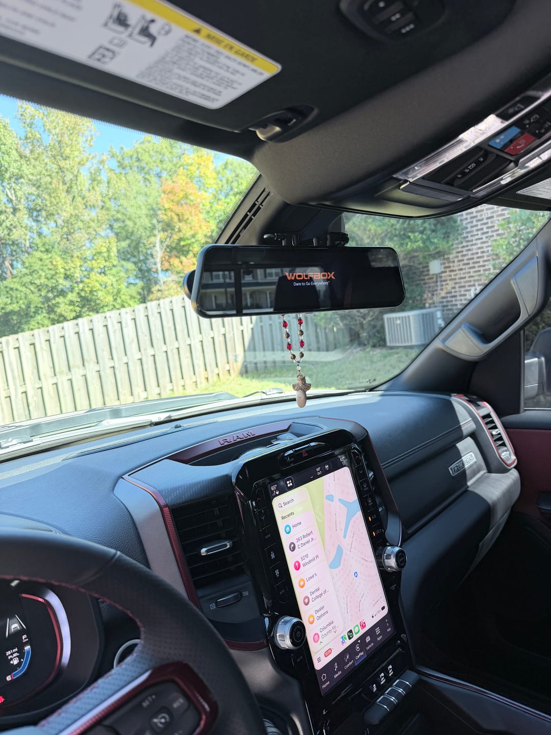 Customer photo review of WOLFBOX G900TriPro Bumper Version 3 Channel Rearview Mirror
