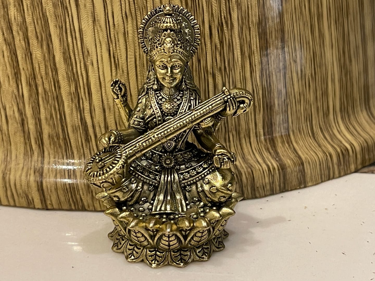 Customer photo review of Saraswati Ji Brass Idol | Vastu Remedy for Wisdom, Learning & Artistic Growth | 3–6 Inch | 110–900 g