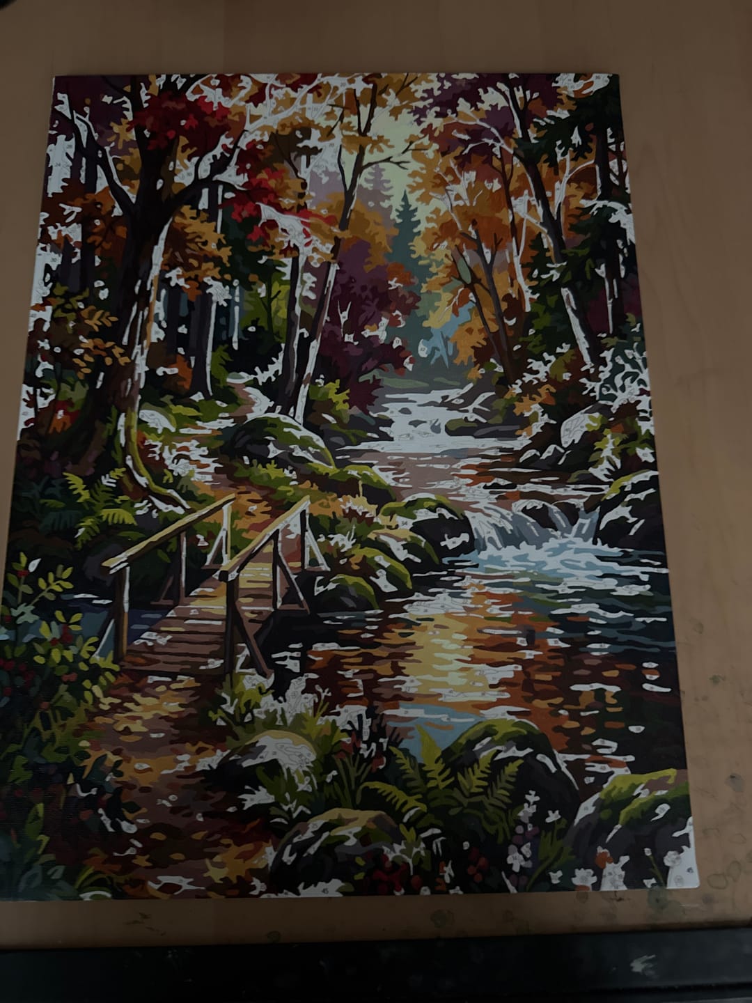 Customer photo review of Autumn Forest Bridge (Paint by Numbers)