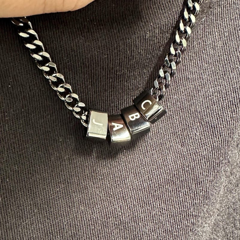 Customer photo review of For Him | Custom Name Bead Necklace