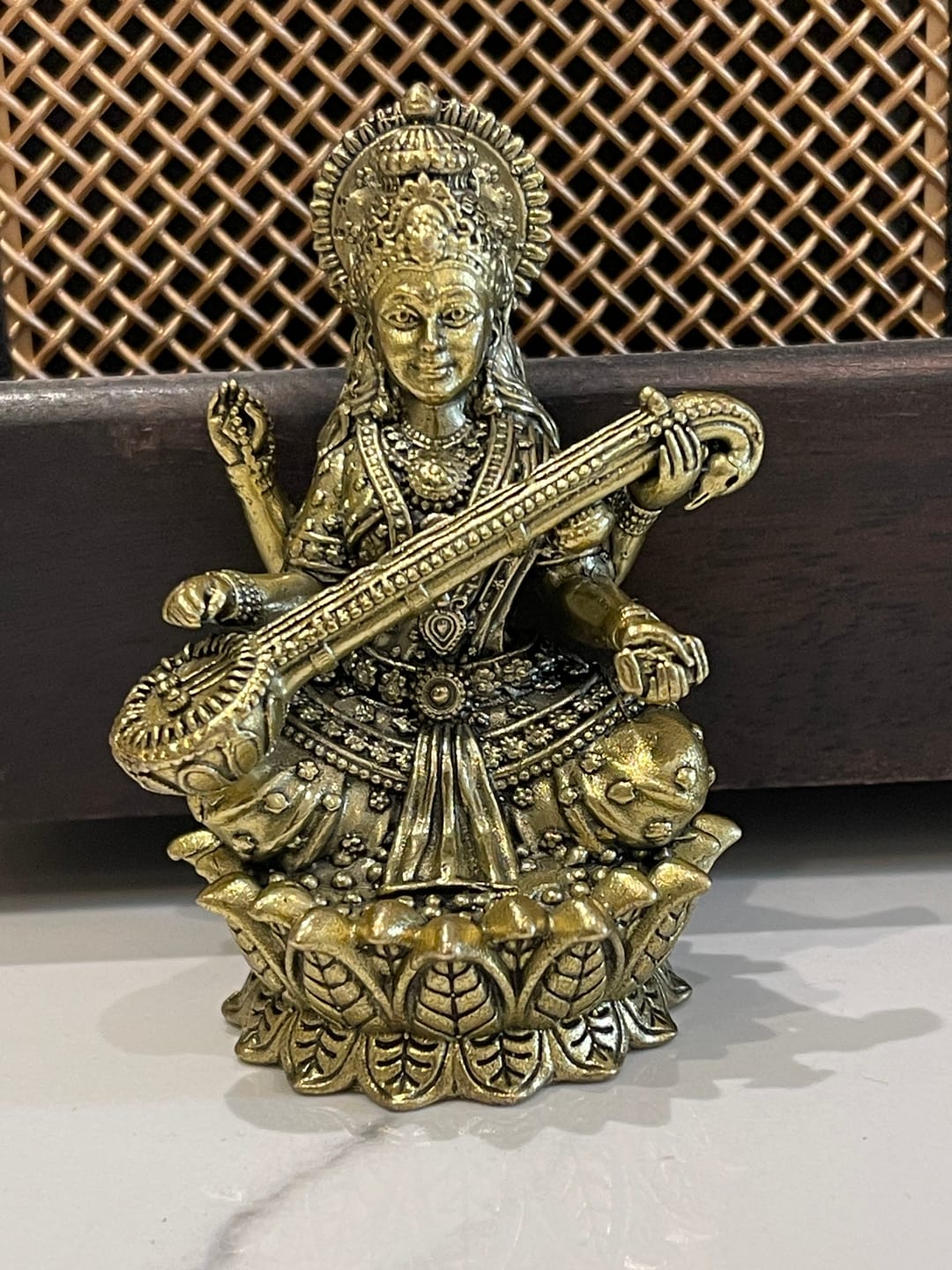 Customer photo review of Saraswati Ji Brass Idol | Vastu Remedy for Wisdom, Learning & Artistic Growth | 3–6 Inch | 110–900 g