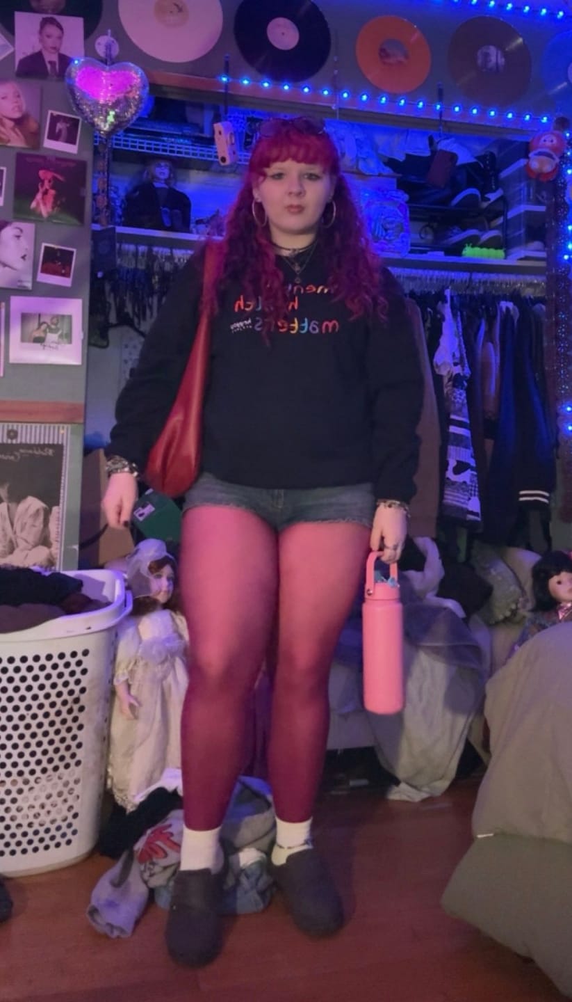 Customer photo review of Mental Health Matters Black Embroidered Crewneck
