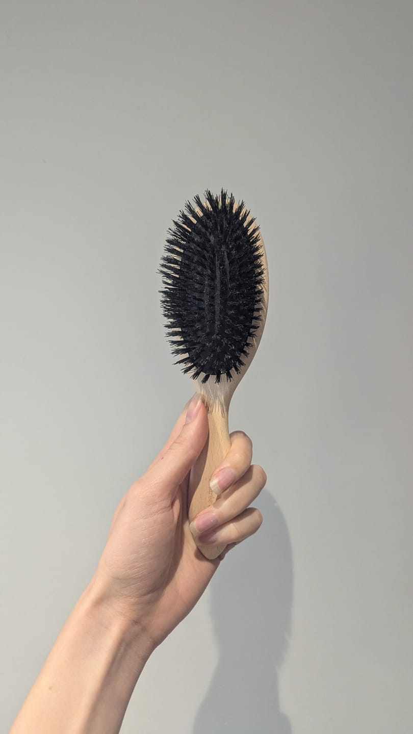 Customer photo review of Brosse à cheveux en poils de sanglier