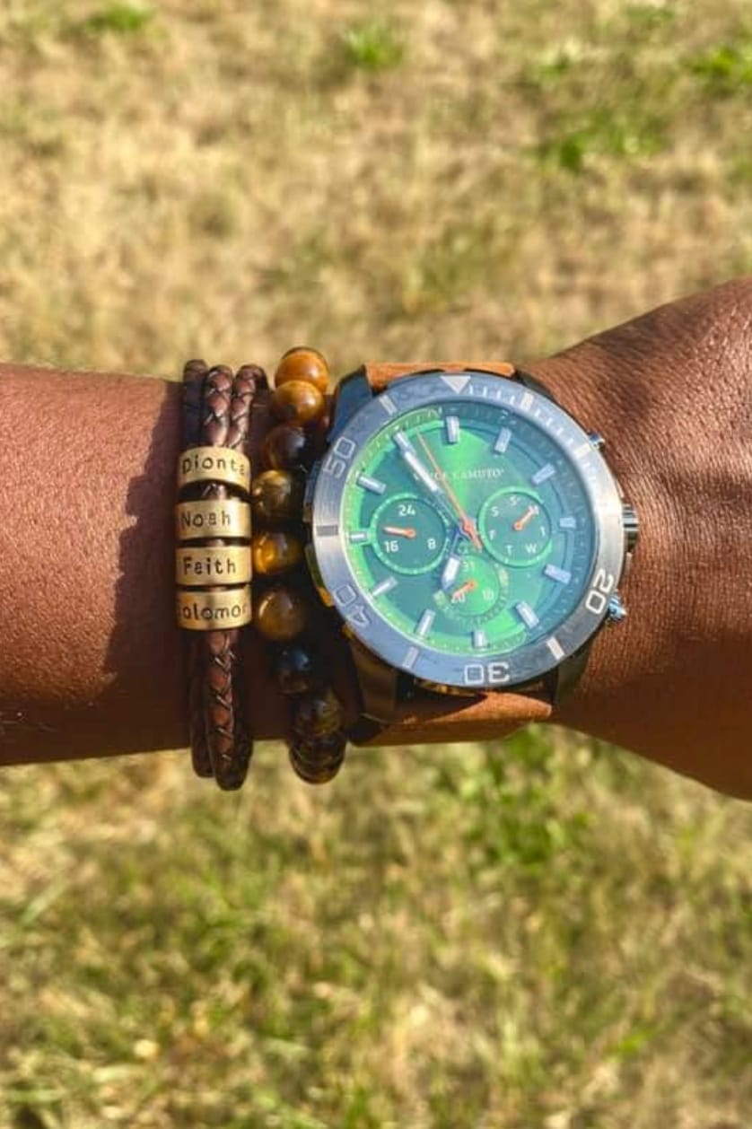 Customer photo review of For Him | Custom Name Bead Bracelet