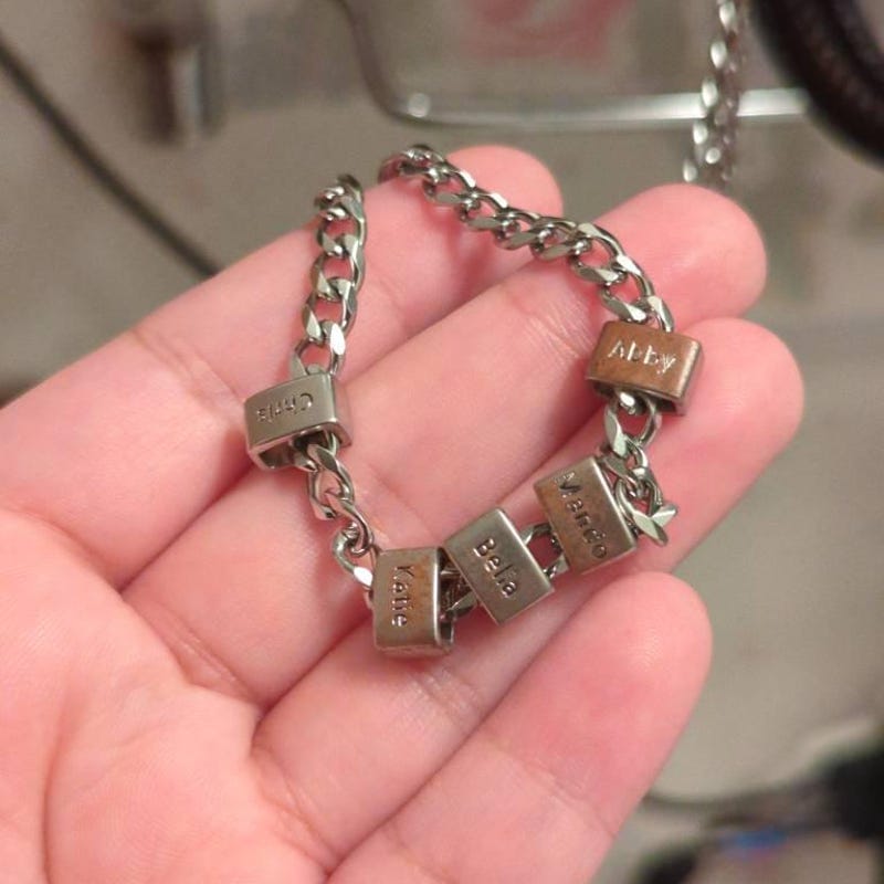 Customer photo review of For Him | Custom Name Bead Necklace