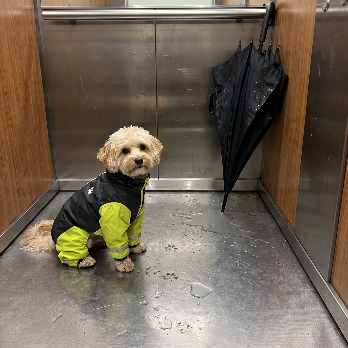 Customer photo review of Imperméable à 4 Pattes : Votre Chien au Sec et Bien Visible