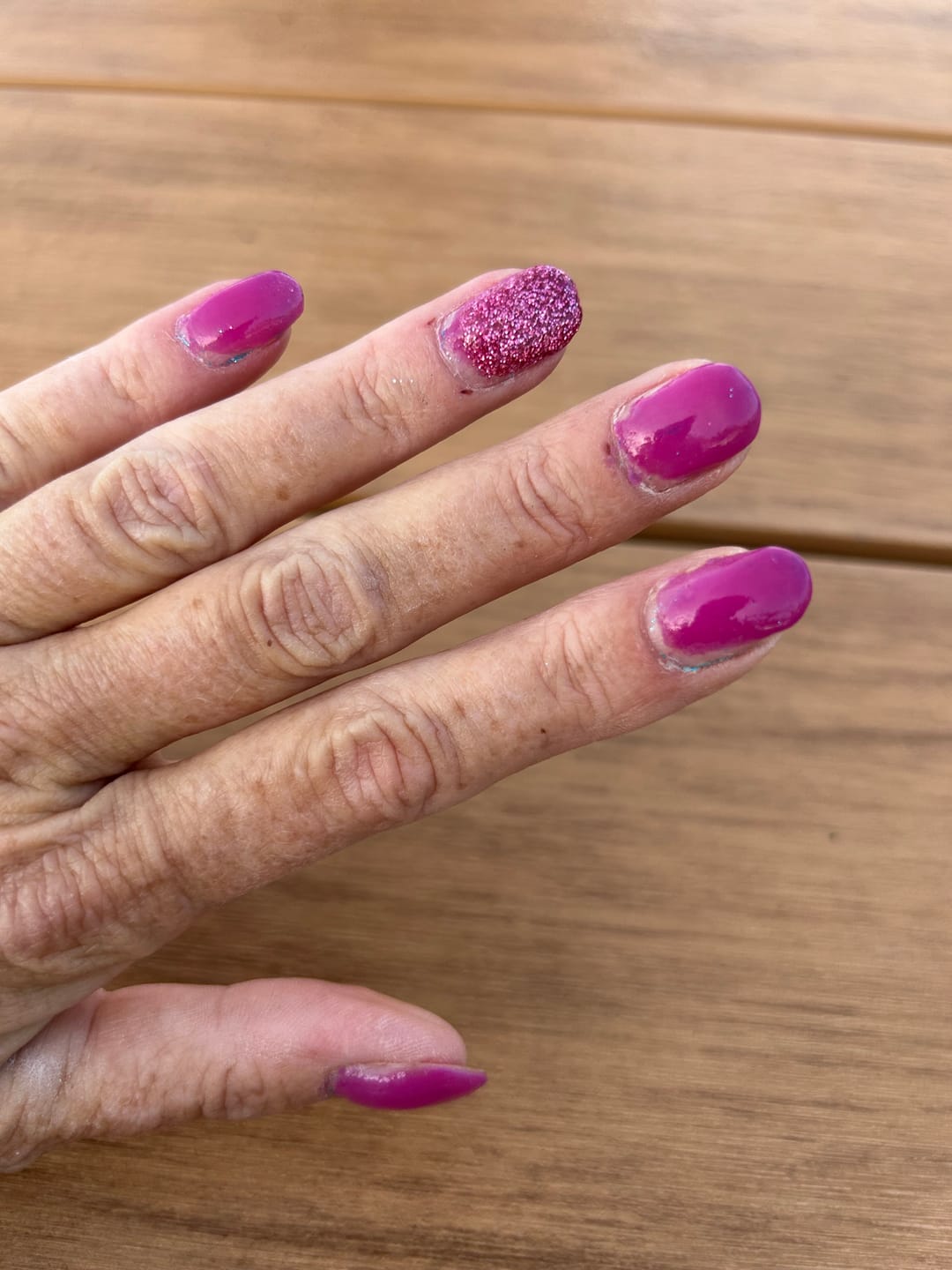Customer photo review of Birthday Bling Dipping Powder