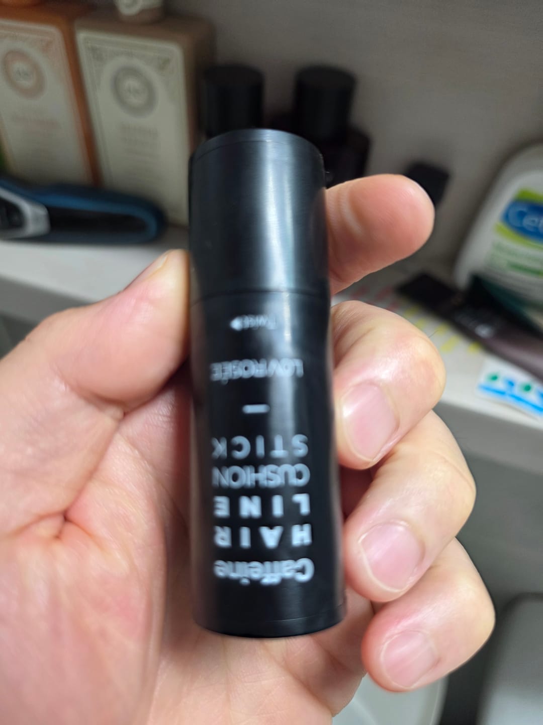 Customer photo review of LOV ROSÉE Caffeine Hairline Cushion Stick 3g