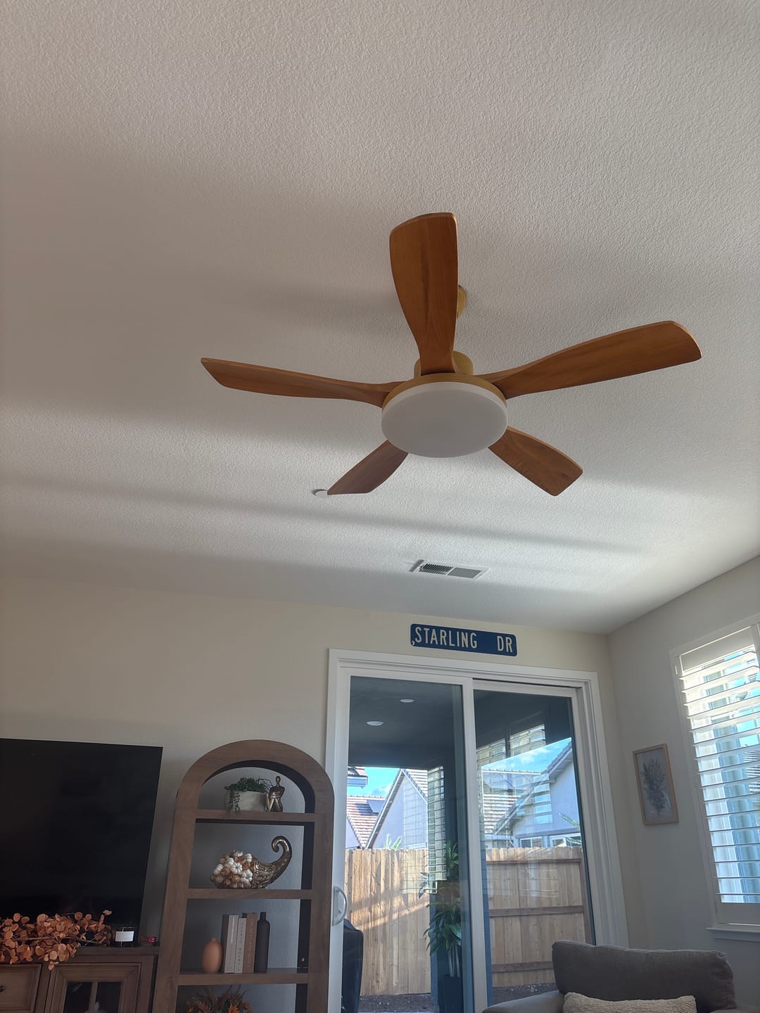 Customer photo review of WOMO Scandi Reversible Ceiling Fan with Light-WM5002