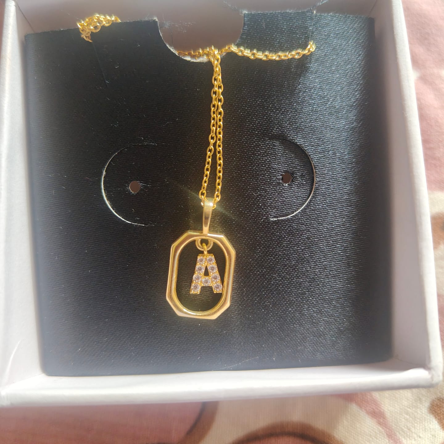 Customer photo review of Initial Letter A Pendant