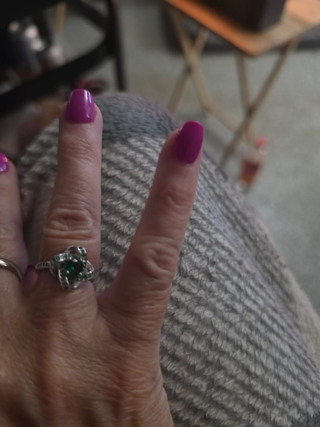 Customer photo review of Celtic Knot™ Ring — 18K White Gold | Emerald