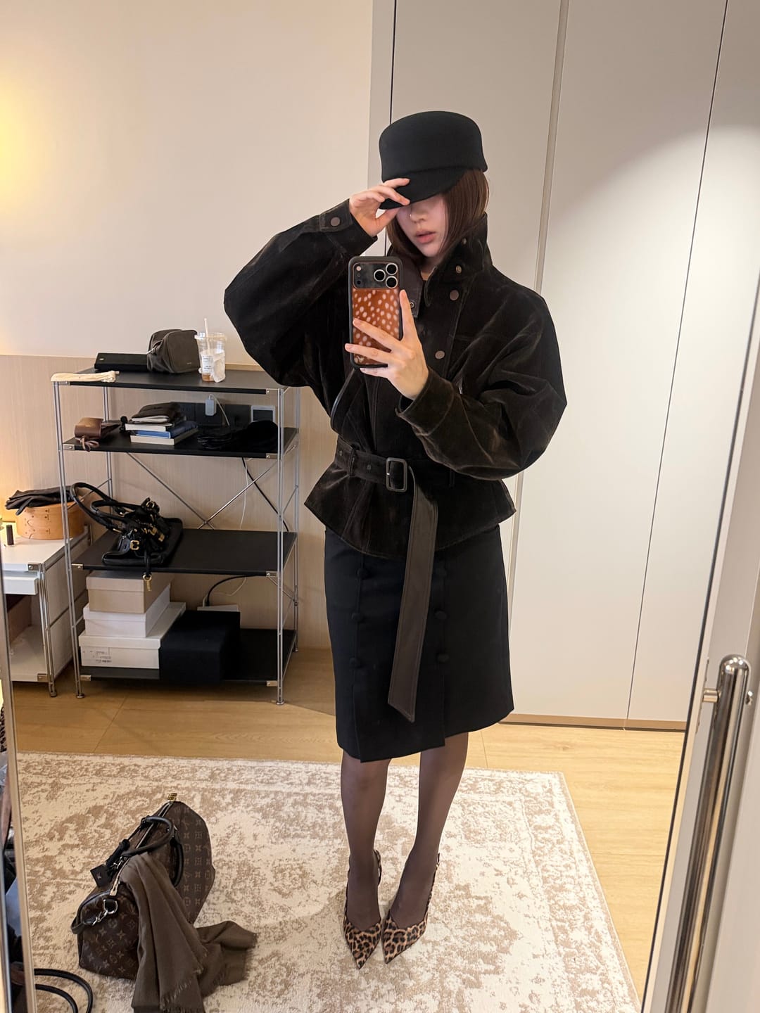 Customer photo review of IAMXIAA Flocked Denim Belted Jacket