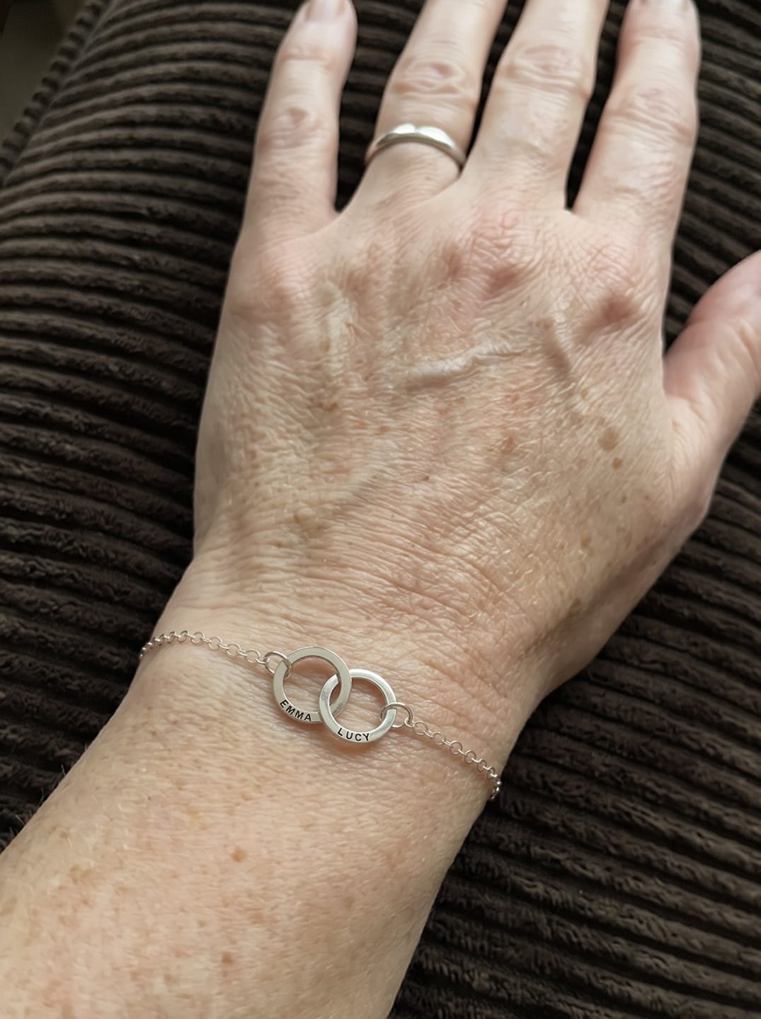 Customer photo review of Custom Ring Name Bracelet