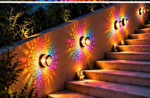 Customer photo review of LumiMandala™ – Solar Rainbow Garden Light