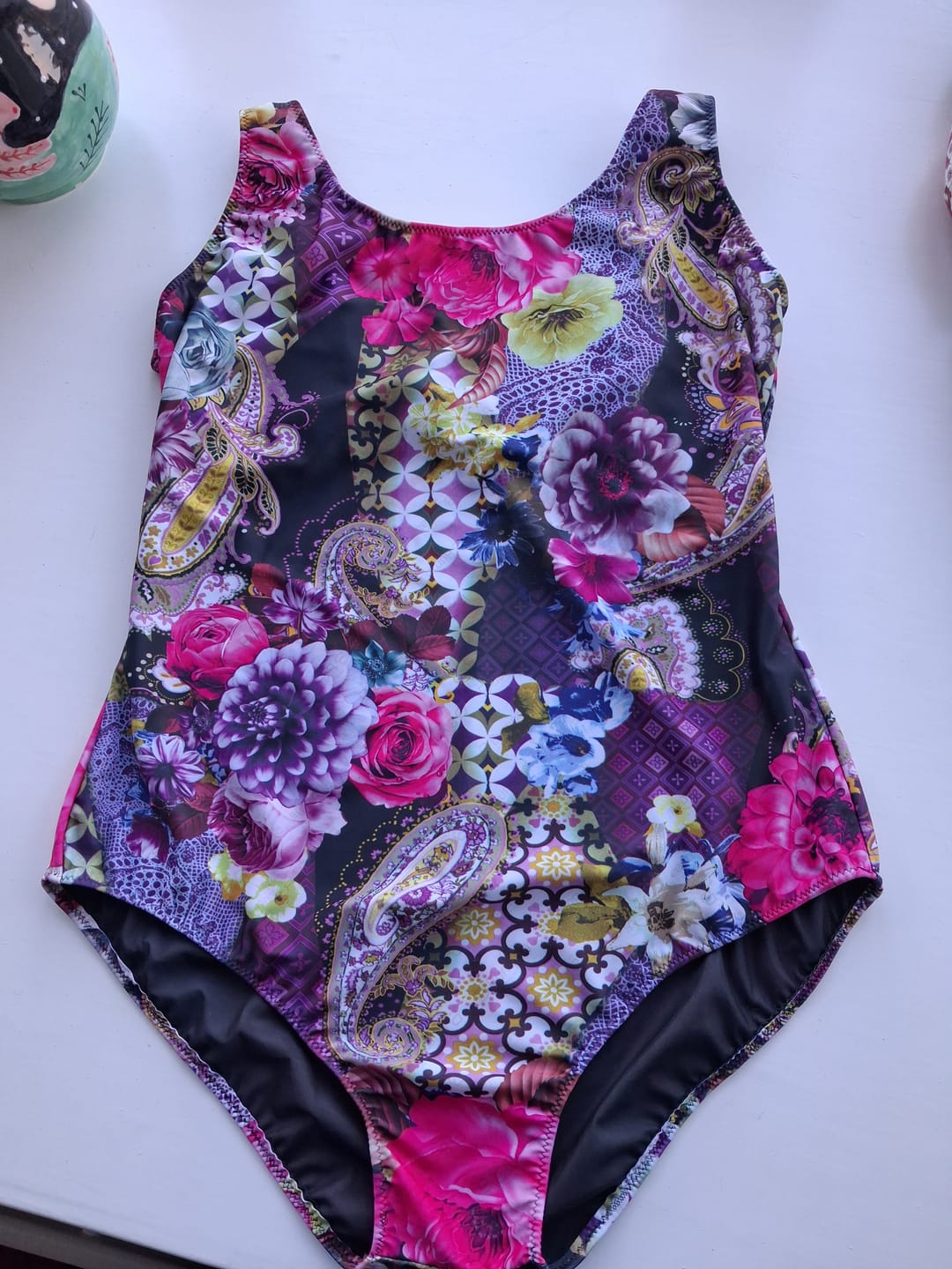 Customer photo review of Floral Paisley Printed Swimwear / Sportswear 4 Way Stretch Fabric