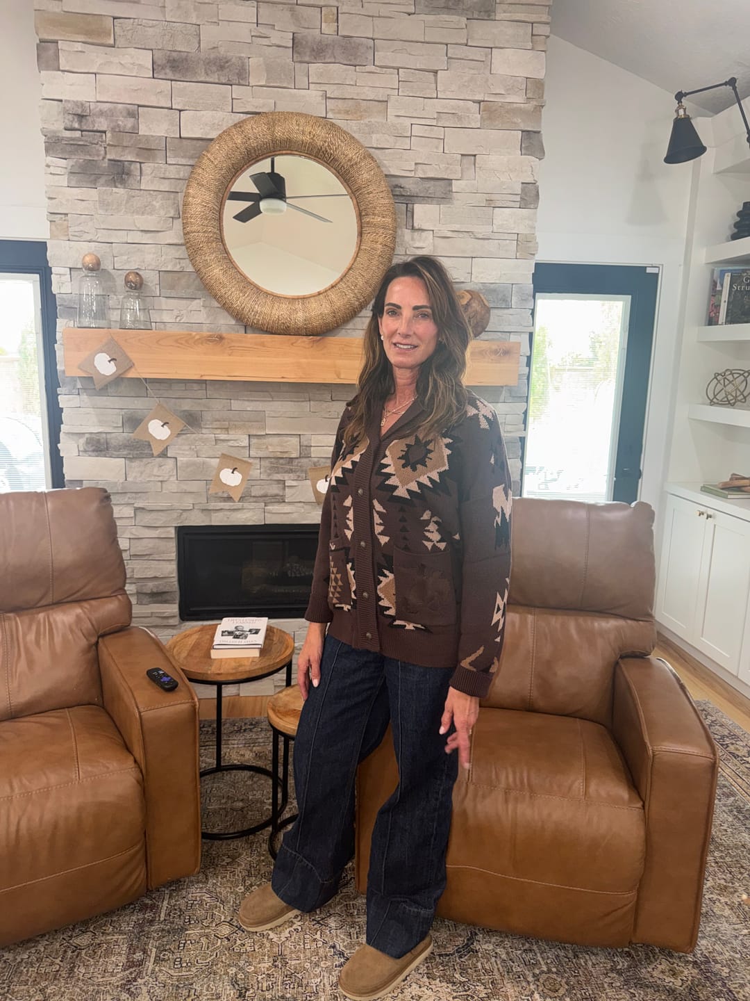 Customer photo review of Meysa Ridge Brown Cardigan